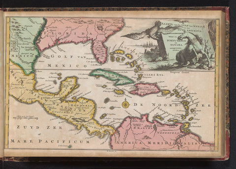 Map of the Gulf of Mexico, Balthasar Ruyter, 1735 Canvas Print