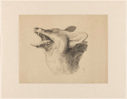 Head of a fox, Joseph Mendes da Costa (1806-1893), 1816 - 1893 Canvas Print