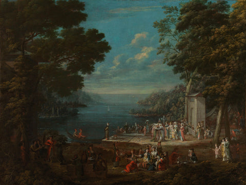 Ladies’ Outing at Hünkâr İskelesi along the Bosporus, Jean Baptiste Vanmour, c. 1720 - c. 1737 Canvas Print