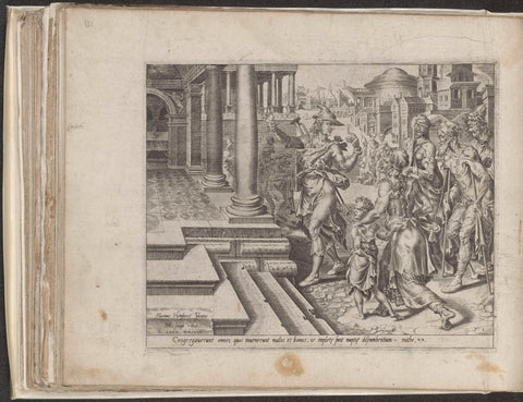 Invitation of the sick and poor, Dirck Volckertsz. Coorn deer, 1559 Canvas Print