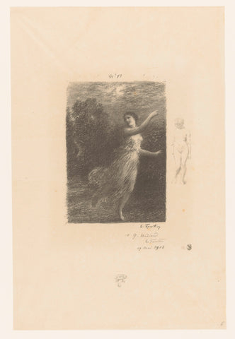 Nymph flees for satyr, Henri Fantin-Latour, 1905 Canvas Print