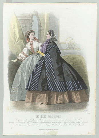 Les Modes Parisiennes, 1860, No. 897 : Confection de Mt Lecourt (...), Préval, 1860 Canvas Print