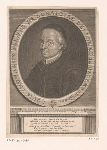 Portret van Louis Thomassin, Etienne Desrochers, c. 1726 Canvas Print