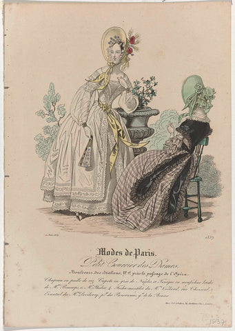 Petit Courrier des Dames, 10 June 1837, No. 1357 : Chapeau en paille de riz (...), anonymous, 1837 Canvas Print