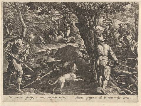 Berenjacht, Philips Galle, 1578 Canvas Print