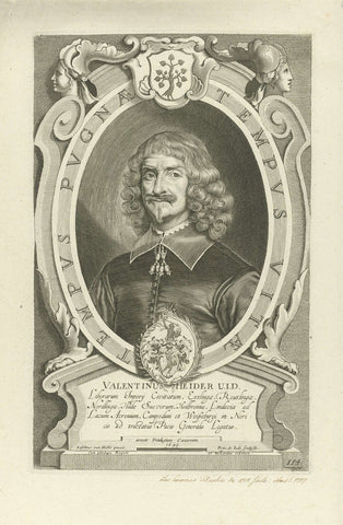 Portrait of Valentinus Heider, Pieter de Jode (II), 1649 Canvas Print