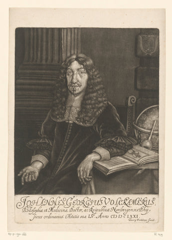 Portrait of Johann Georg Volckamer at the age of 55, Georg Fennitzer, 1671 Canvas Print