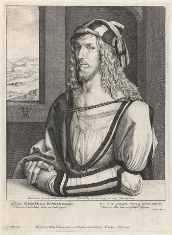 Portret van Albrecht Dürer, Wenceslaus Hollar, 1645 Canvas Print