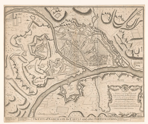 Fortress Map of Namur, Isaac Basire, 1751 - 1762 Canvas Print