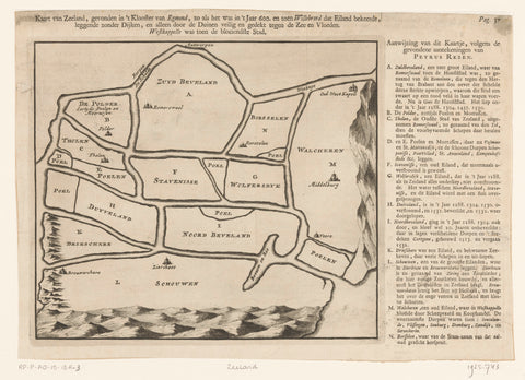 Map of Zeeland, 600, anonymous, 1715 - 1755 Canvas Print