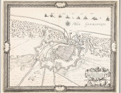 Map of Dunkirk, besieged by the French army under the Duke of Enghien, 1646, Richer, 1646 Canvas Print