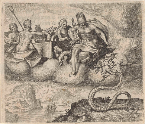 Fable of Jupiter and the serpent, Aegidius Sadeler, 1608 Canvas Print