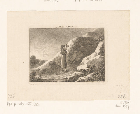 Pilgrim enters the mountain road, Daniel Nikolaus Chodowiecki, 1794 Canvas Print