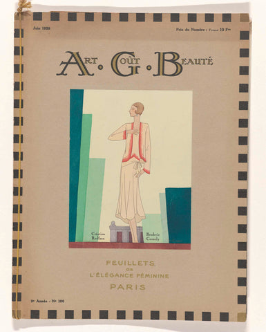 Art - Goût - Beauté, Feuillets de l' elegance féminine, June 1929, No. 106, 9th Year, anonymous, 1929 Canvas Print