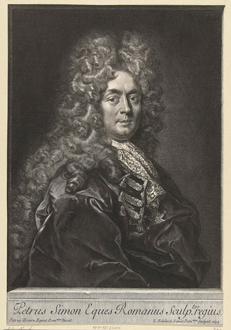 Portrait of Pierre Simon, Gerard Edelinck, 1694 Canvas Print