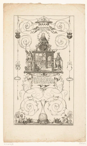 Glass pane with scene from the history of Metellus, with bust by Thomas Erpenius, 1627, Cornelis de Jonker, 1791 Canvas Print