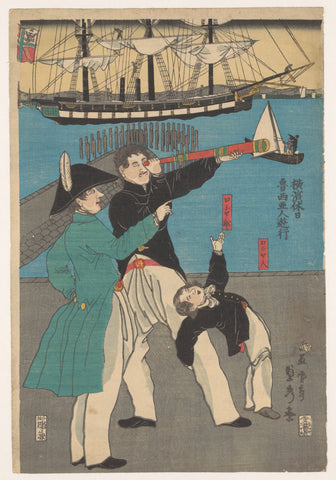 Russen op een uitje, Utagawa Sadahide, 1861 Canvas Print