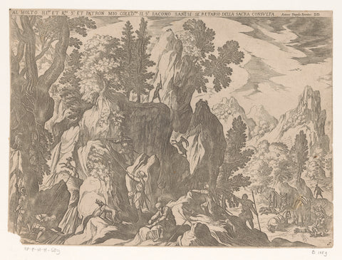 Hunting mountain goats, Antonio Tempesta, 1599 Canvas Print