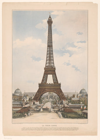 View of the Eiffel Tower, anonymous, 1889 - 1929 Canvas Print