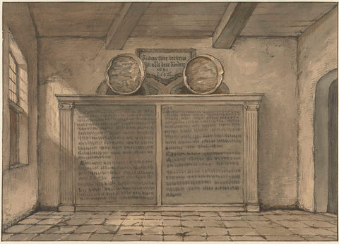 Two copper basins in the church in Loosduinen, Gerrit Lamberts, 1837 Canvas Print