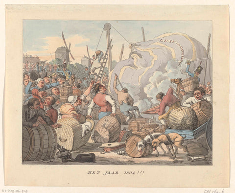 Failed air travel of A. Hopman (plate I), 1804, Daniël Veelwaard (I) (possibly), 1804 - 1805 Canvas Print