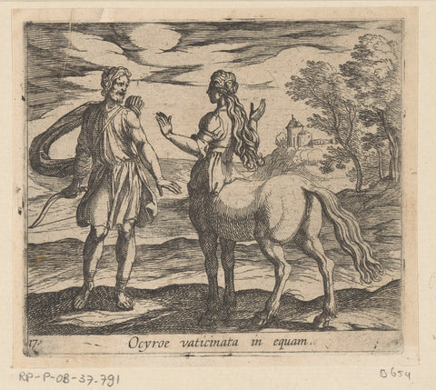 Ocyrhoe is turned into a horse, Antonio Tempesta, 1606 Canvas Print