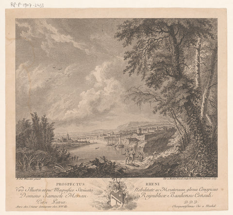 View of the Rhine, Christian von Mechel, 1759 Canvas Print