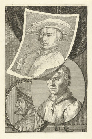 Portraits of Cornelis Engebrechtsz., Bernard van Orley and Lucas van Leyden, Jan l'Admiral, 1764 Canvas Print