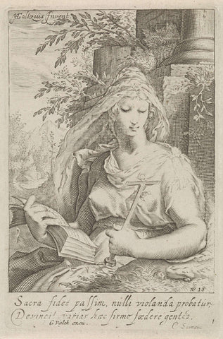 Faith (Fides), Jacob Matham, 1697 - 1715 Canvas Print