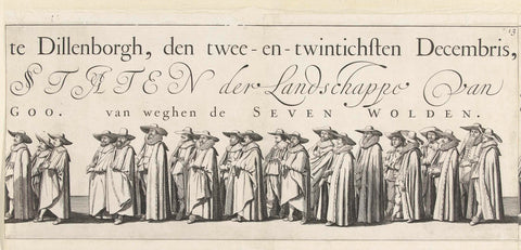 Part of the funeral procession of Ernst Casimir, Count of Nassau-Dietz in Leeuwarden (plate 13), 1633, J. Hermans, 1634 Canvas Print