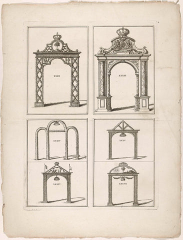 Honorary gates XXXII-XXXVII in The Hague, 1747, Albertus Frese (the Younger) (attributed to), 1766 Canvas Print