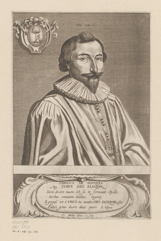 Portrait of Charles de Bouques, Claude Mellan, 1623 Canvas Print