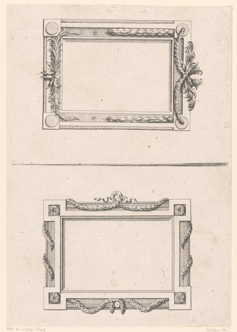 Frames with laurelguirlandes, Johann Thomas Hauer, 1758 - 1820 Canvas Print