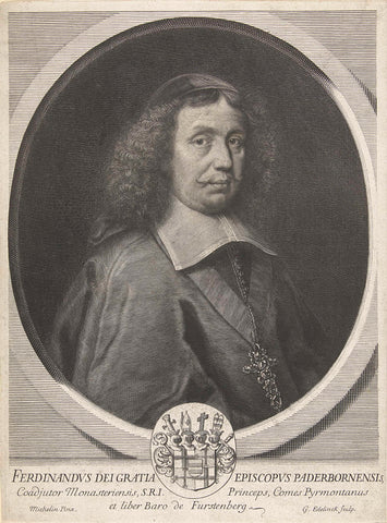 Portrait of Ferdinand von Fürstenberg, Gerard Edelinck, 1652 - 1707 Canvas Print