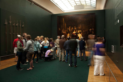 Room with the Night Watch, four halberds next to two partisans and visitors, 2009 Canvas Print