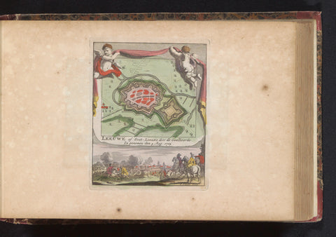 Plan of Zoutleeuw and the capture in 1705, Zacharias Chatelain (II), 1735 Canvas Print