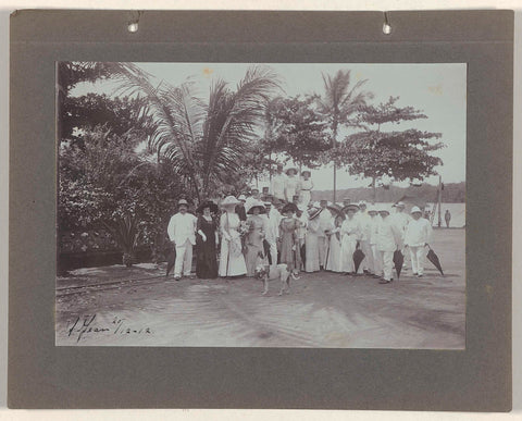 Company poses by river in Saint Jean, anonymous, 1912 Canvas Print