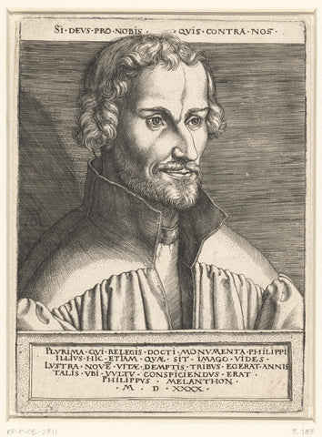 Portret van Philipp Melanchthon, Heinrich Aldegrever, 1540 Canvas Print