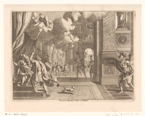 Dood van Julius Caesar, anonymous, Jean Lepautre, 1628 - in or after 1682 Canvas Print