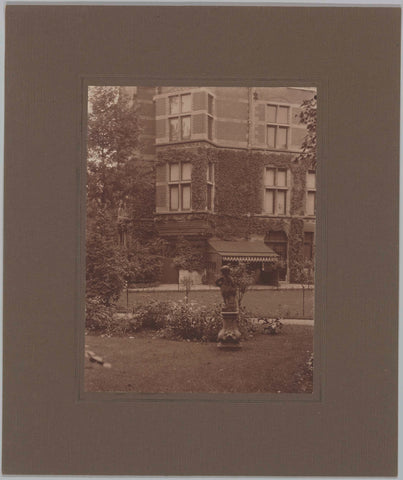 East façade of the Villa with surrounding garden with statue, c. 1920 Canvas Print