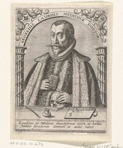 Portrait of Georg Laub, Theodor de Bry, c. 1597 - c. 1599 Canvas Print