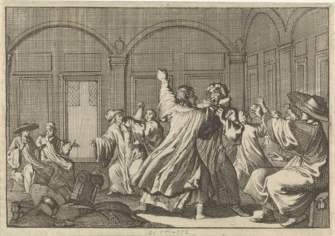 Conclaaf voor de verkiezing van paus Innocentius X, 1644, Caspar Luyken, 1698 Canvas Print