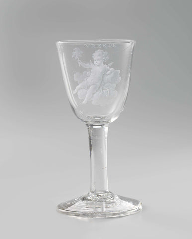 Wine glass with a putto of peace, anonymous, c. 1795 Canvas Print