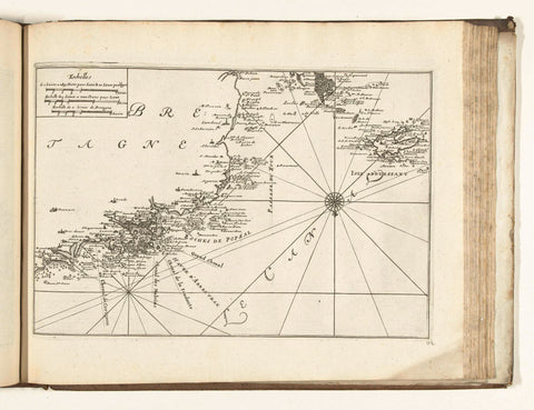 Map of the west coast of Brittany, 1726, anonymous, 1726 Canvas Print