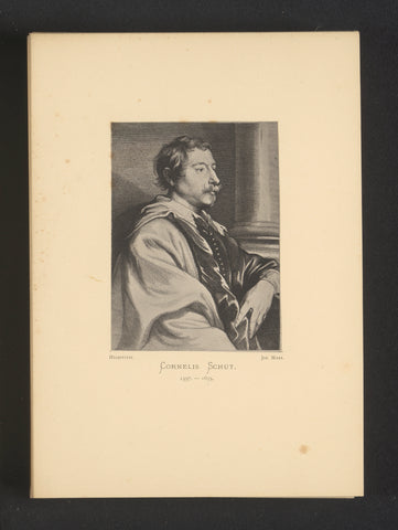 Reproduction of an engraving of a portrait of Cornelis Schut by Lucas Vorsterman (I), Joseph Maes, c. 1872 - in or before 1877 Canvas Print