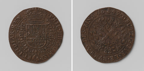 Philip IV, King of Spain, arithmetic medal minted by order of the Council of Finance, anonymous, 1642 Canvas Print