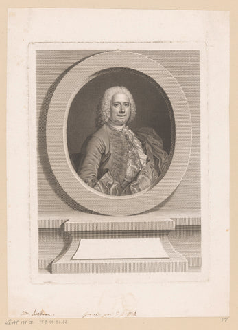 Portrait of Henri Liebaux, Johann Georg Wille, 1735 - 1808 Canvas Print