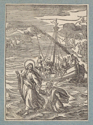 Christ walks over water, Christopher of Shechem (II), 1629 Canvas Print