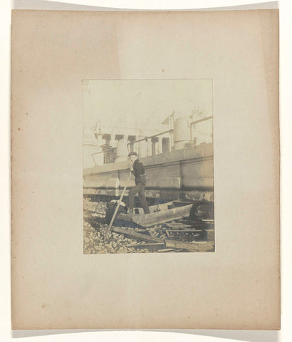 Tony Artz as skipper on a boat (wreck wood) at the world exhibition in St. Louis (Louisiana Purchase Exposition), 1904, Jan Schüller (attributed to), 1904 Canvas Print