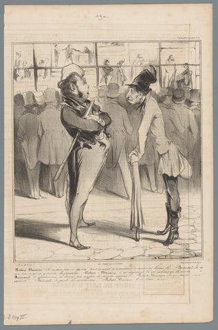 Robert Macaire and Bertrand for aubert's shop window, Honoré Daumier, 1837 Canvas Print